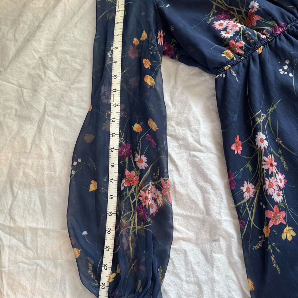 Navy Blue Floral Dress - Picture 4 of 6